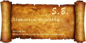 Simkovics Brigitta névjegykártya